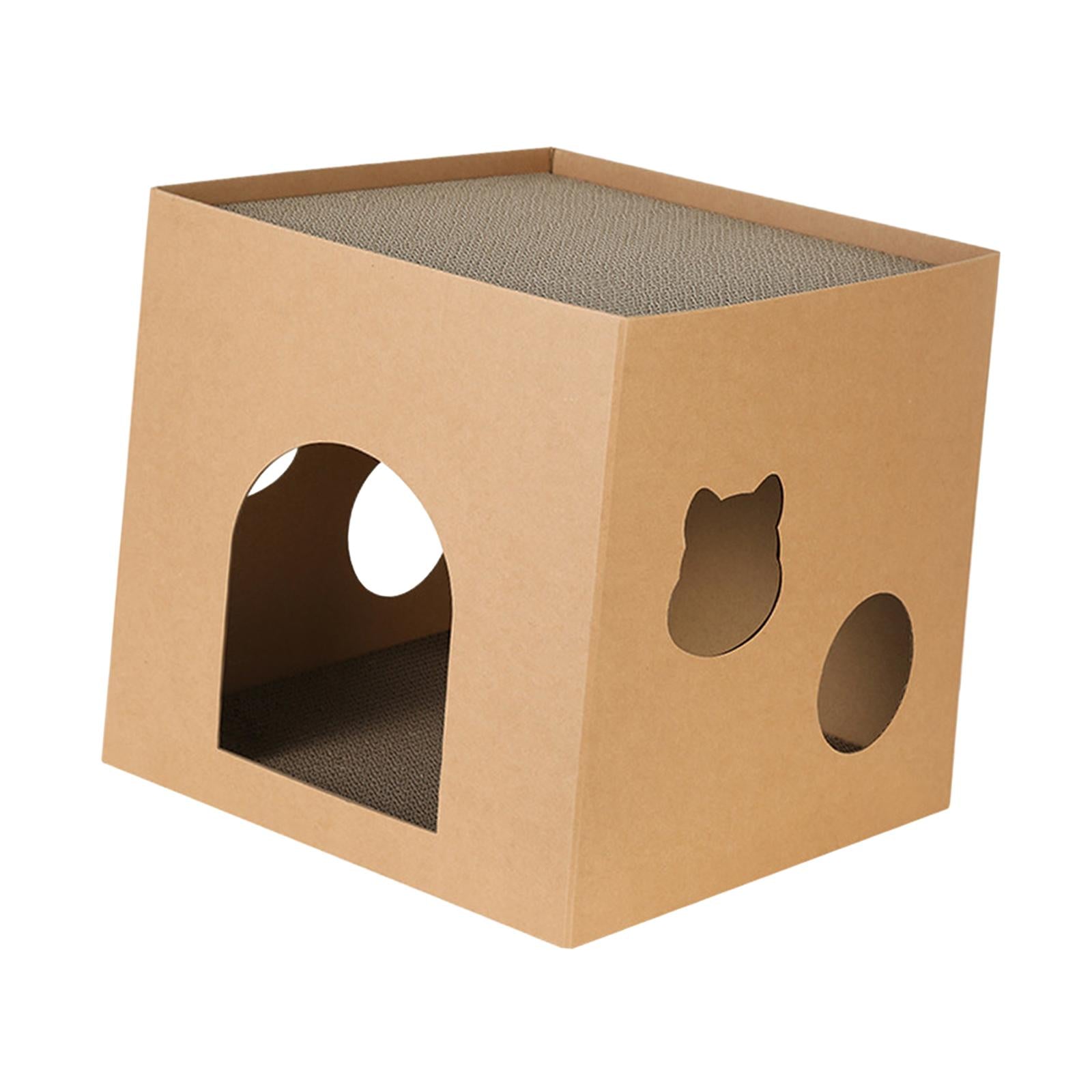 Cat Box Cats Bed Pet Supplies Accessories Cat Cardboard House Brown L Brand no brand