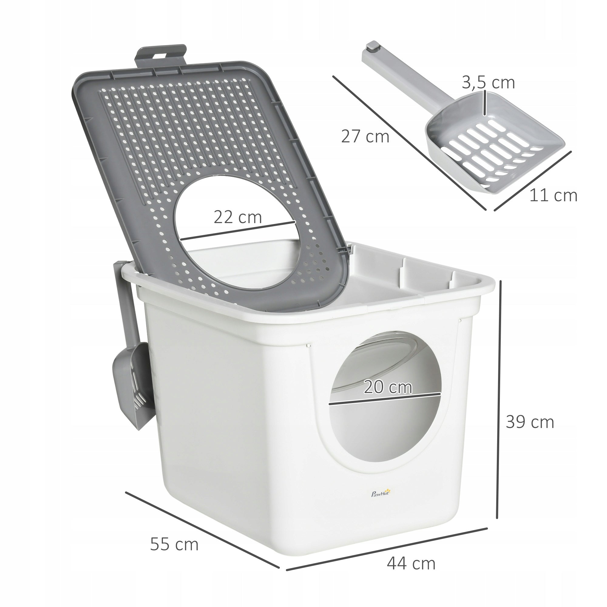 Cat Cuvette Indoor Opening Cover 2 Outputs Spatula for Gravel Kind closed litter box