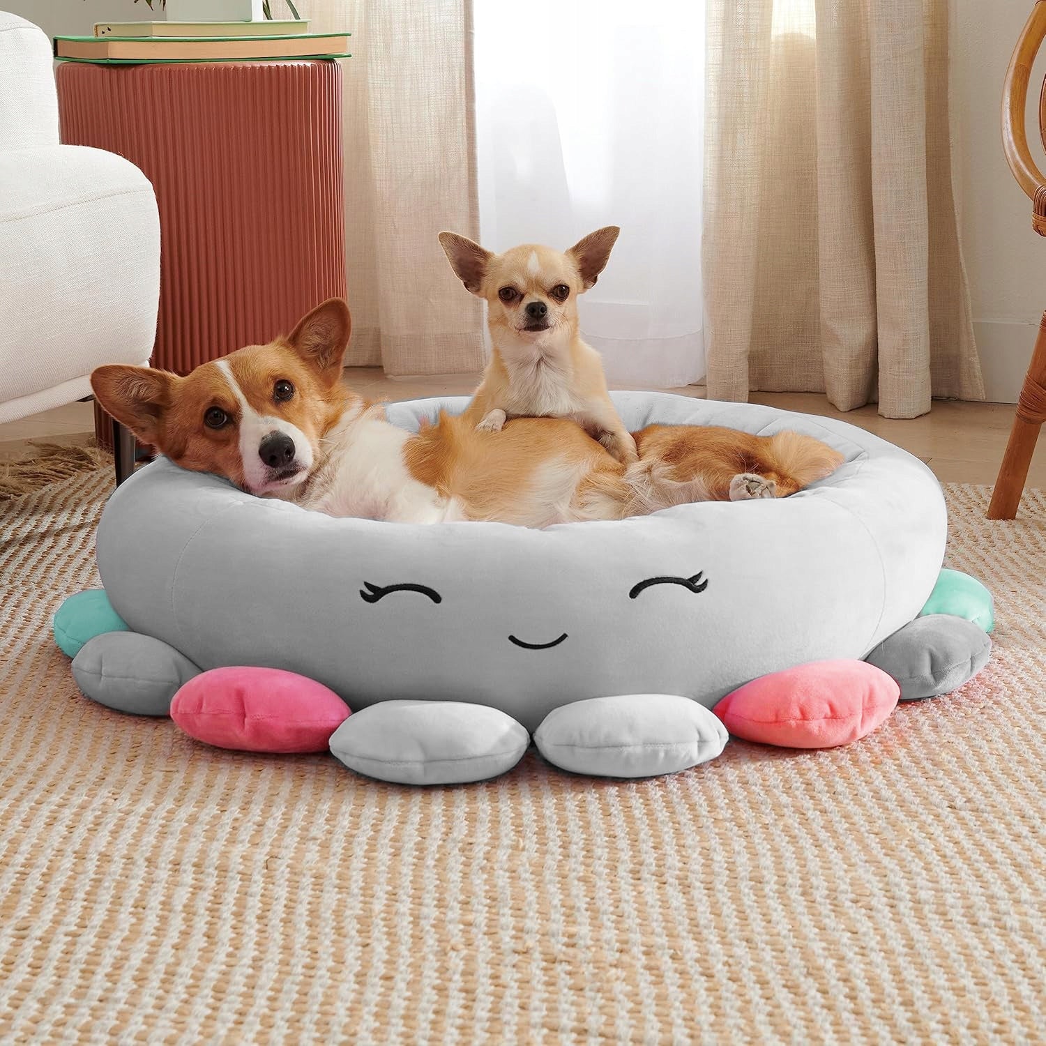 Cat Dog Bed Durable Medusa Playpen 70x70cm Round Grey Brand Gotel