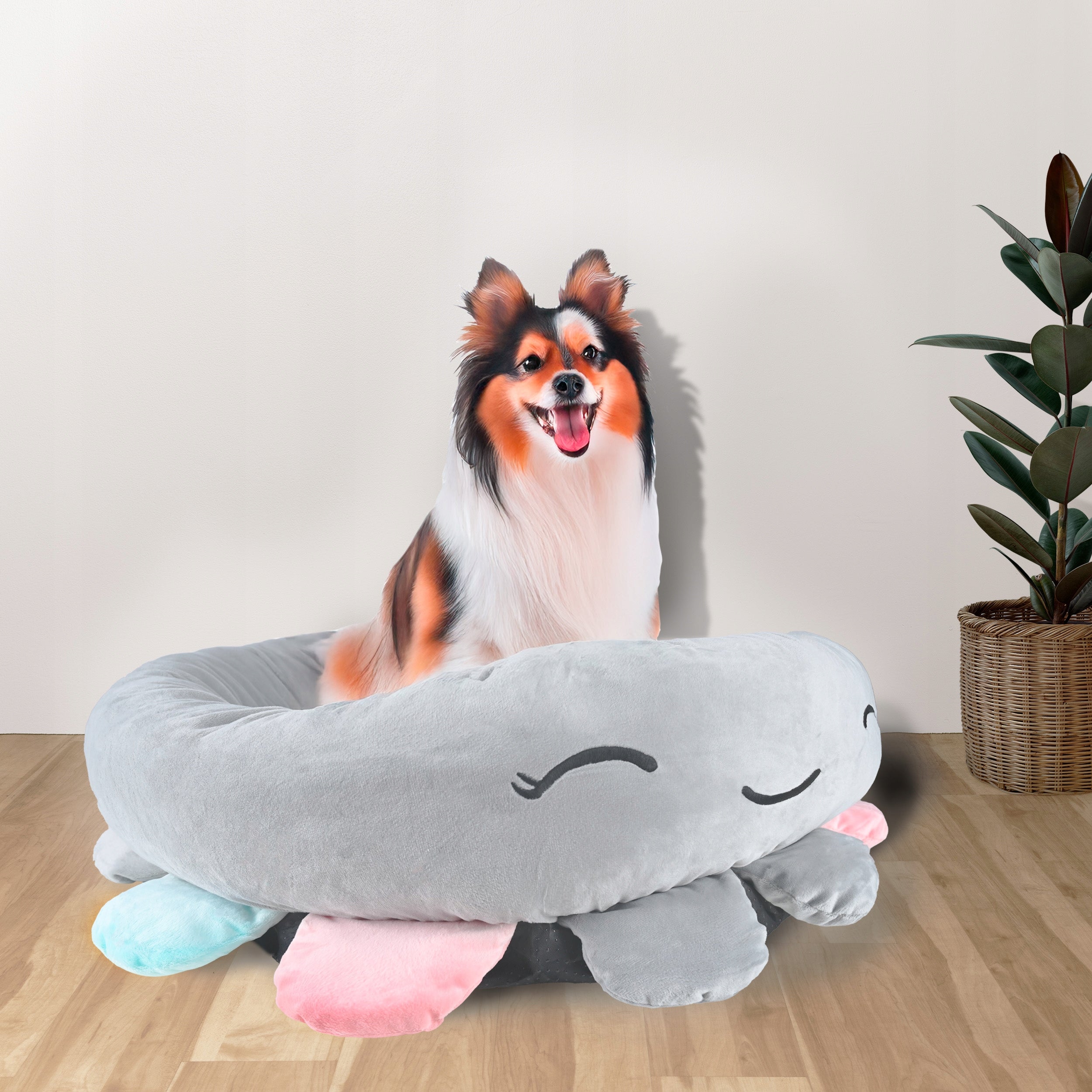 Cat Dog Bed Durable Medusa Playpen 70x70cm Round Grey Length 70 cm