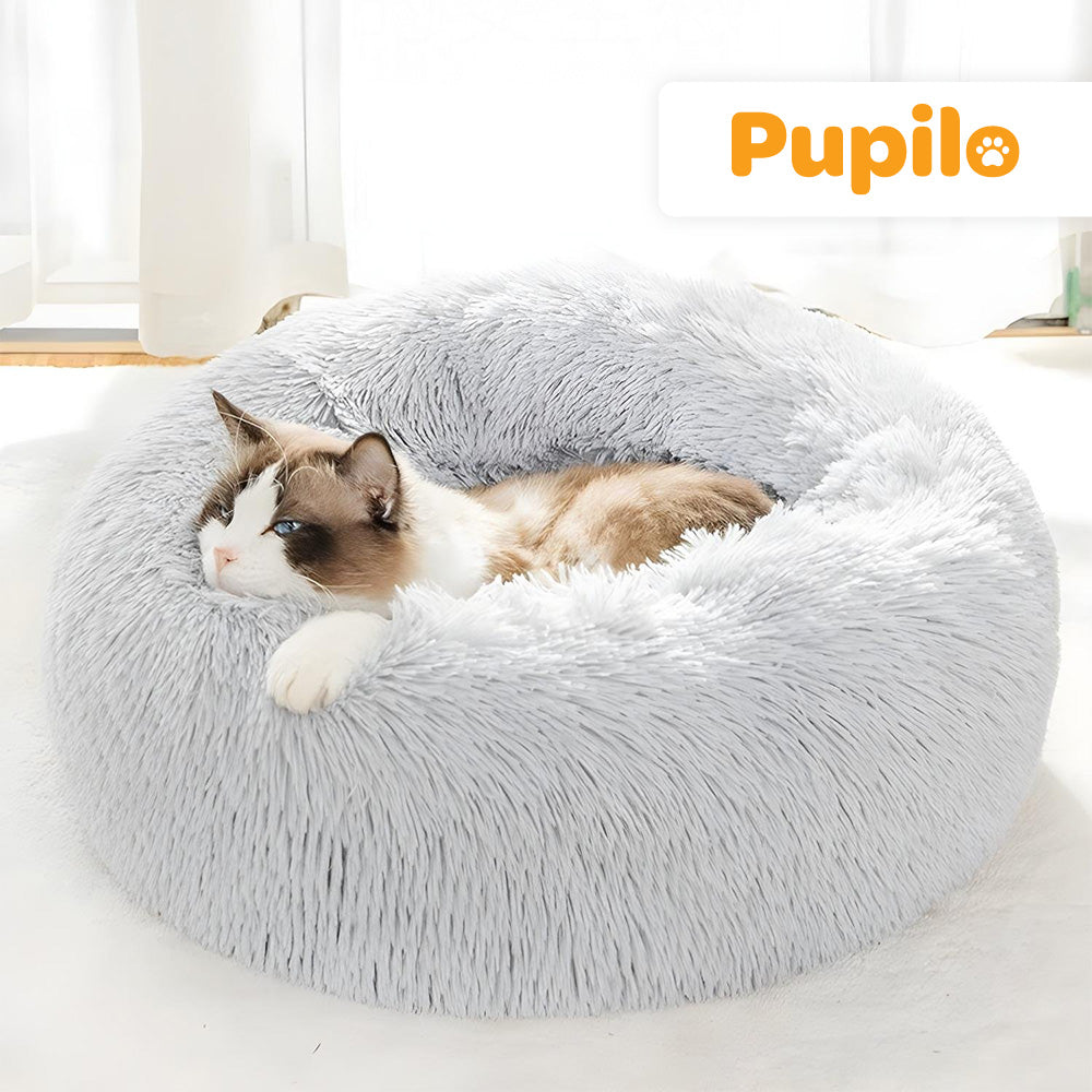 Cat Dog Bed Plush Round Grey Pillow Mattress 60x60cm L Manufacturer code Legowisko Szare Dla Psa Kota L 60cm