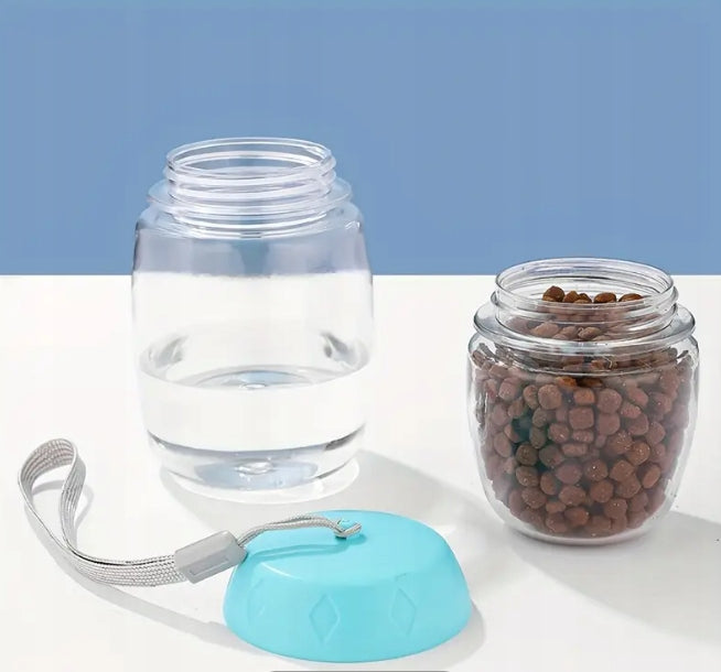 Cat Dog Bottle 2in1 Drinker Water Bowl Water Bottle 350ml Color pink