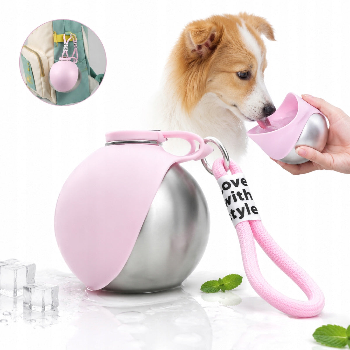Cat Dog Bottle with Water Container Food Drinker for Walk 285ml