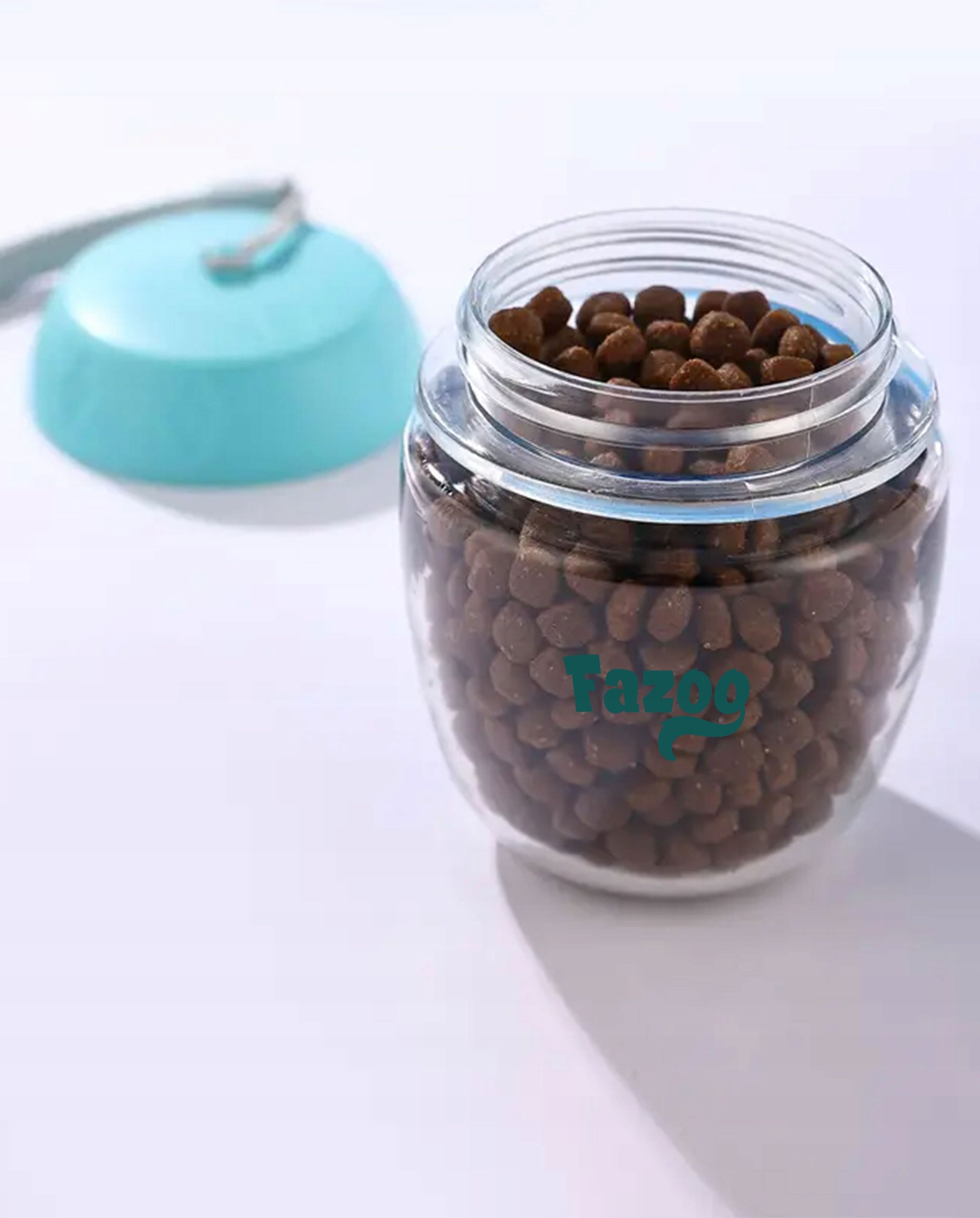 Cat Dog Bottle with Water Container Food Drinker for Walk 350 ml Color blue