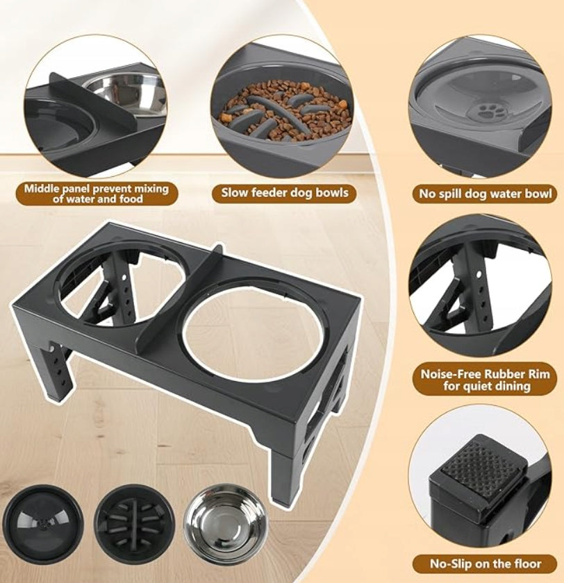 Cat Dog Bowl Double On Stand Slowing Food Non-Spilling Manufacturer code miska spowalniająca na stojaku