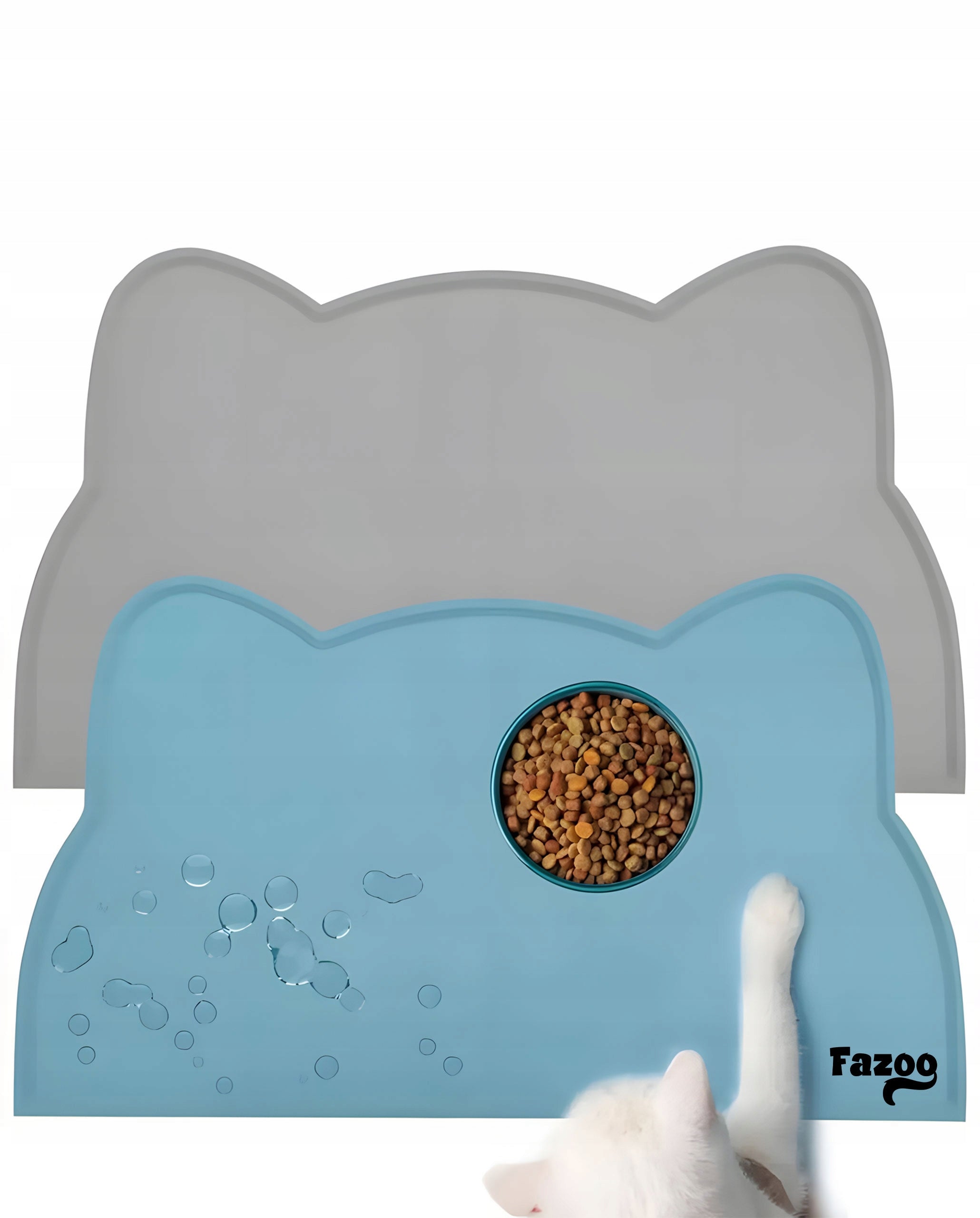Cat Dog Bowl Mat Pad Waterproof Non-Slip with Ears Brand Fazoo