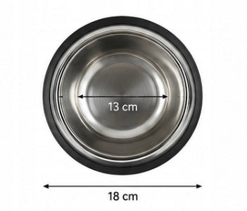 Cat Dog Bowl Steel Non-Slip 0,25L With Rubber 13 Cm Diameter Brand no brand