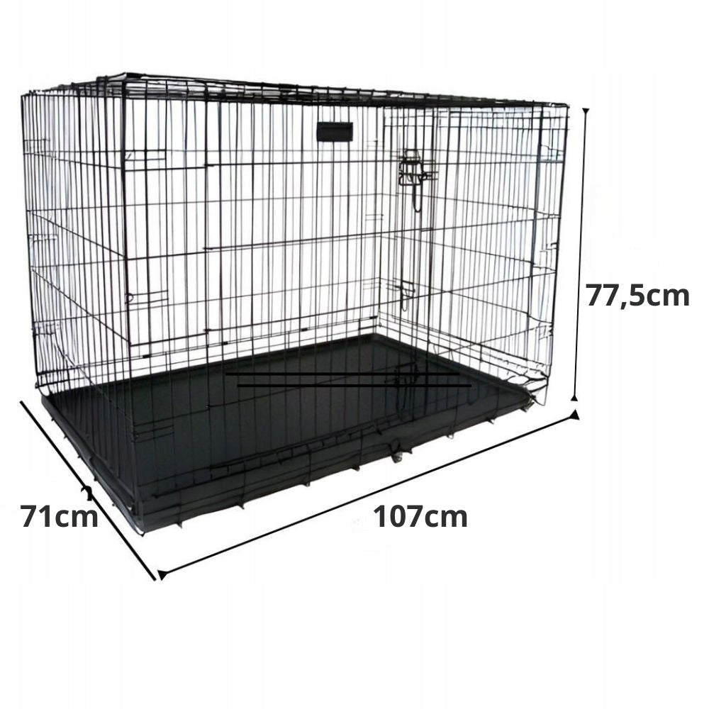 Cat Dog Cage Metal Kennel Playpen Transporter XXL 107x71x77,5cm Trade name Metalowa Klatka dla Zwierząt XXL