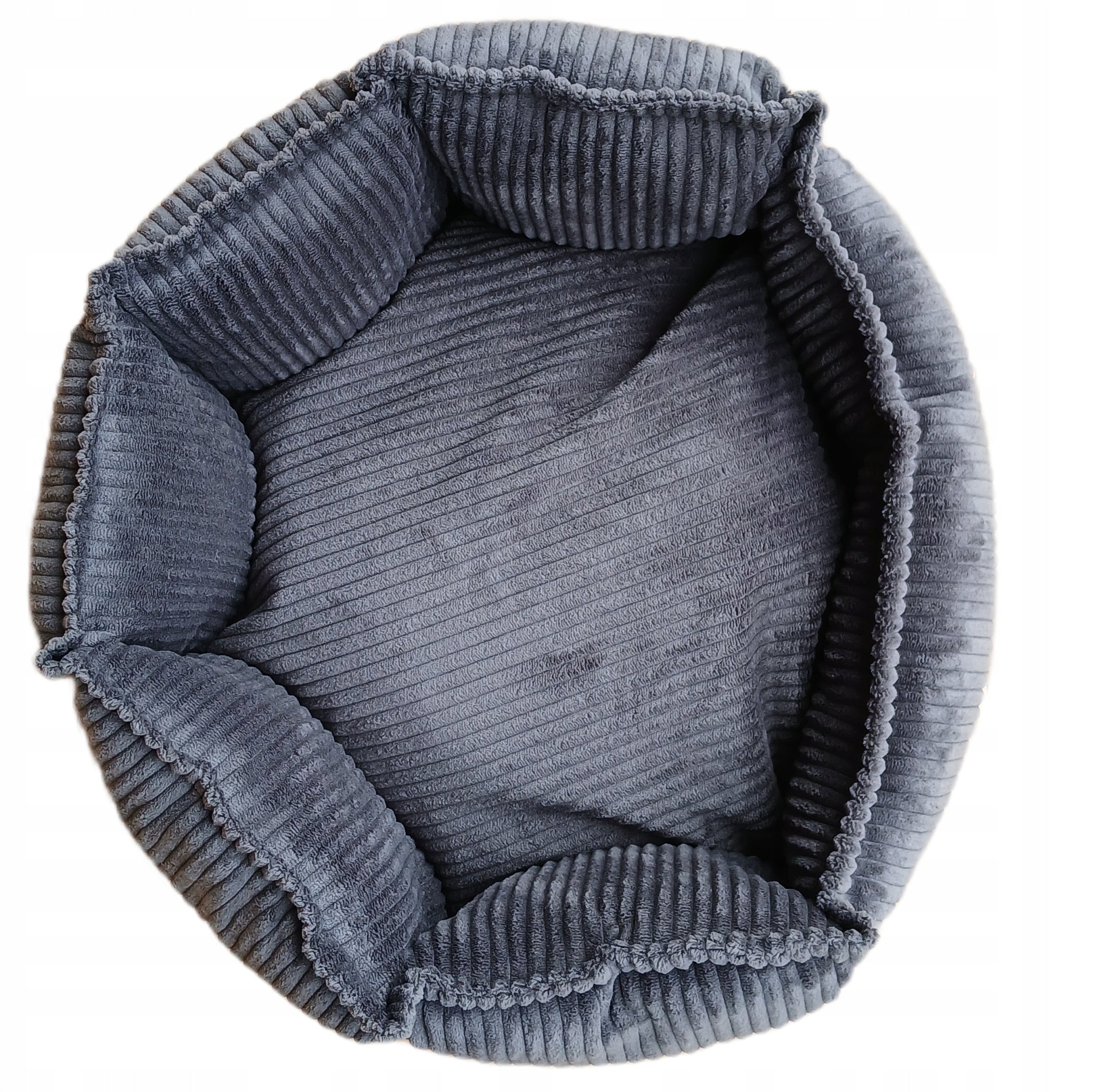 Cat Dog Nest Bed 50 cm Corduroy Grey Soft Double Sided Brand Fuks