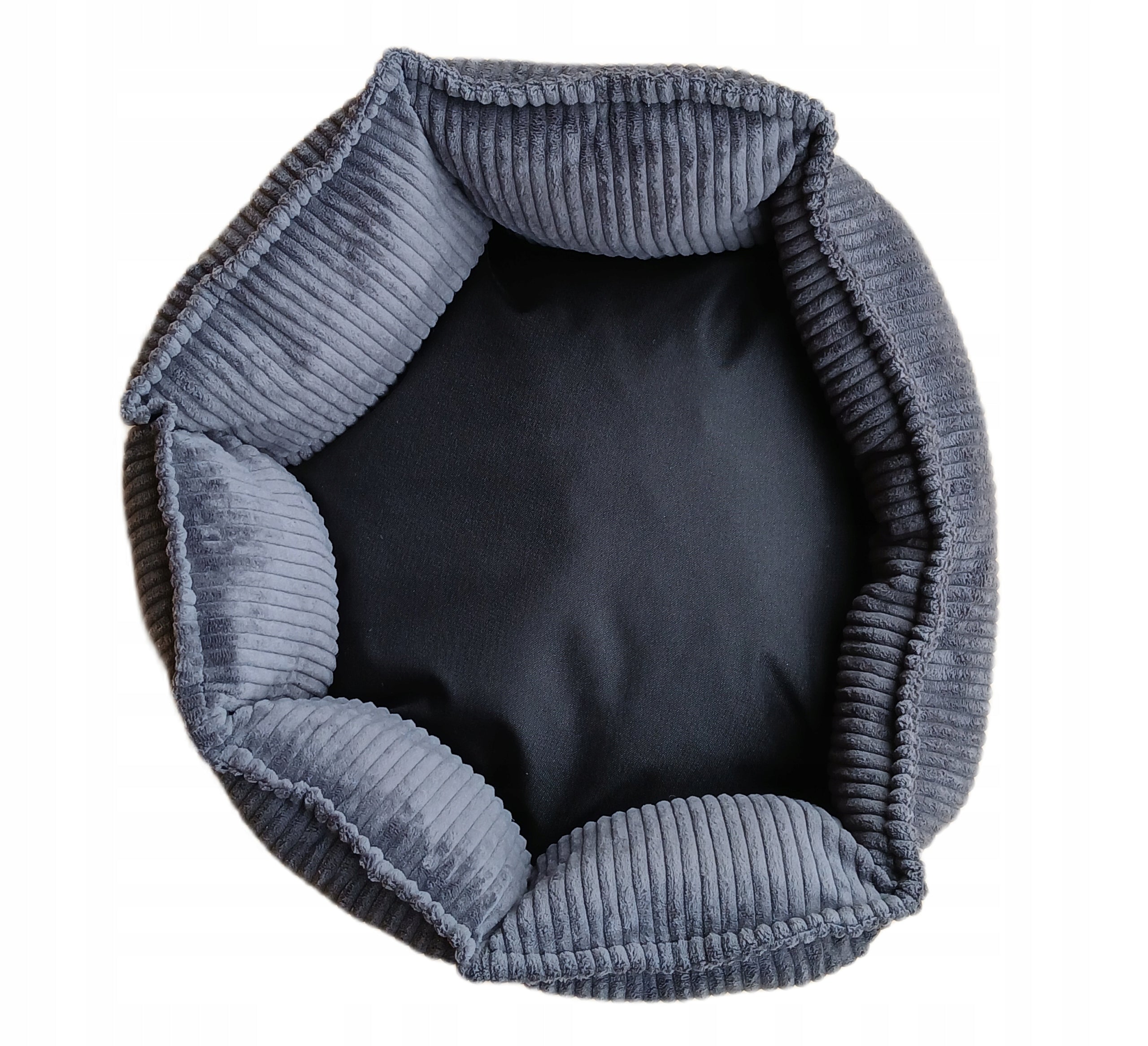 Cat Dog Nest Bed 50 cm Corduroy Grey Soft Double Sided Length 50 cm