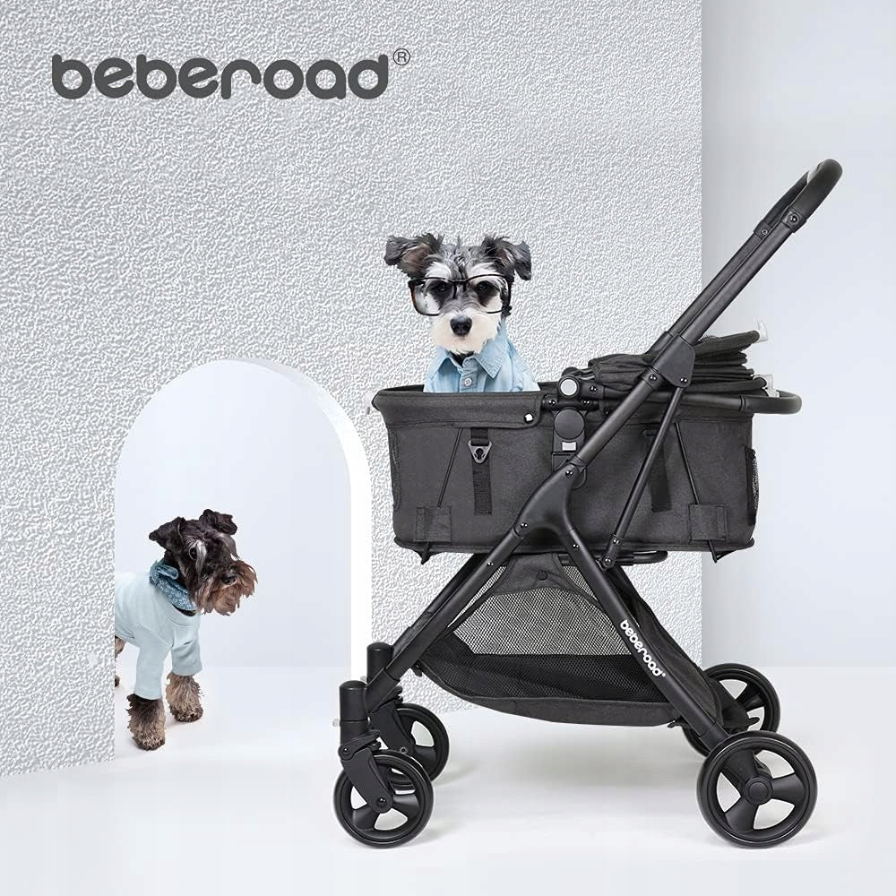 Cat Dog Stroller Folding Stroller beberoad Black up to 15kg Manufacturer code PET-CART01-RSGD