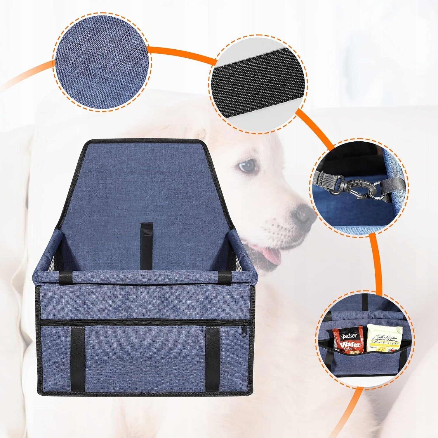 Cat Dog Transporter Car Seat for Waterproof Seat Main material fabric