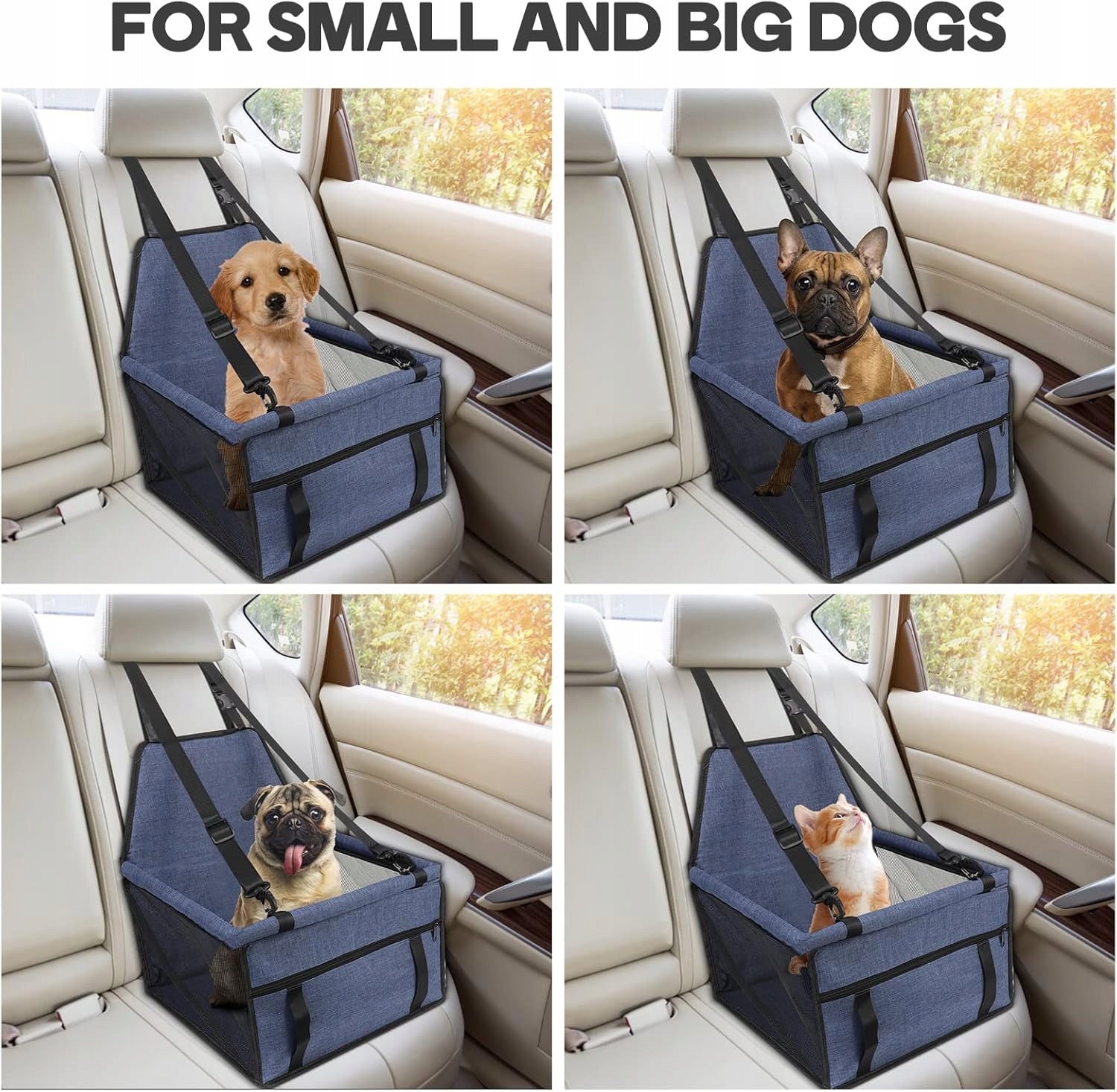 Cat Dog Transporter Car Seat for Waterproof Seat Product width 40.6 cm