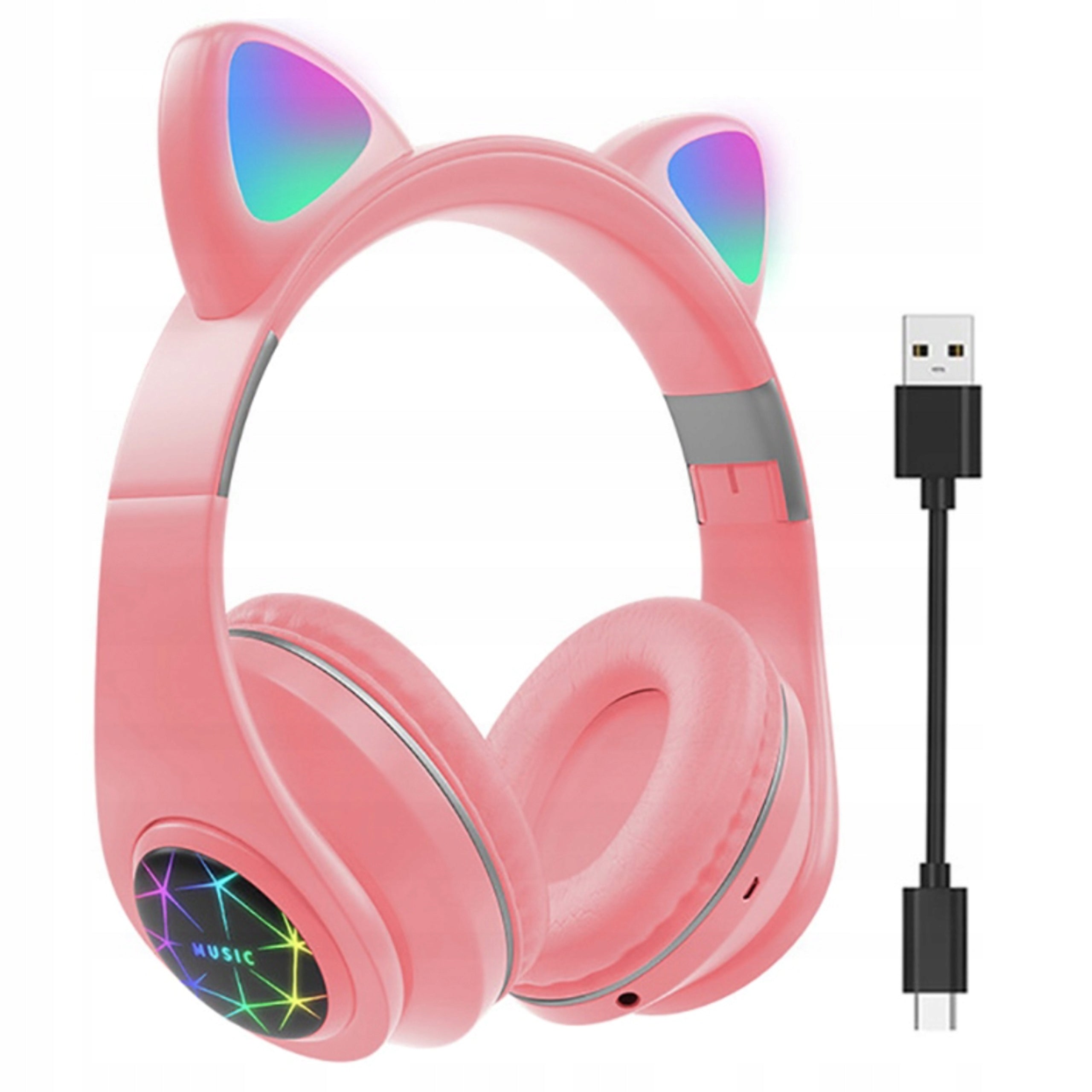 Cat Ear Headphones Wireless BLUETOOTH On-Ear RGB Colors For Kids EAN (GTIN) 5906700042805
