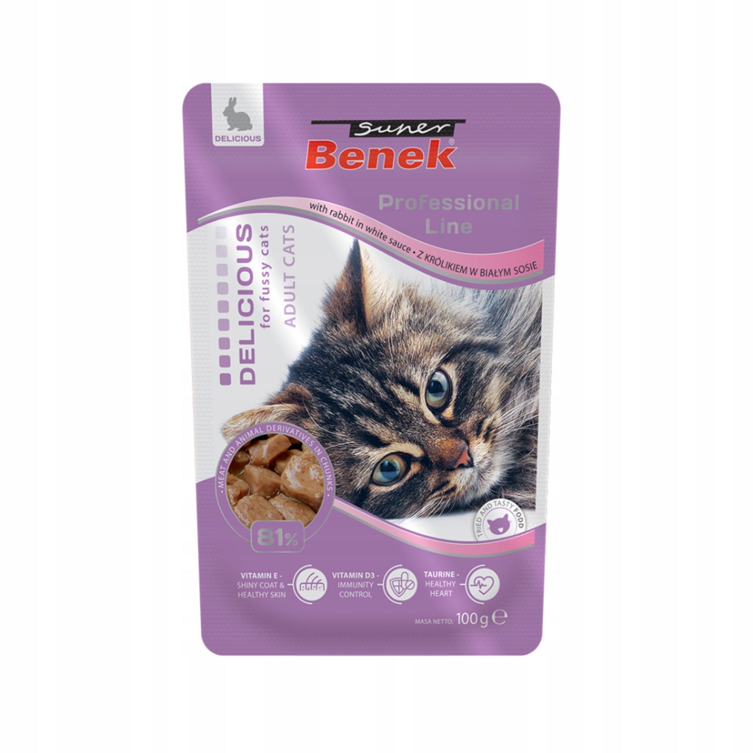 Cat Food with Rabbit in White Sauce 100 g Super Benek