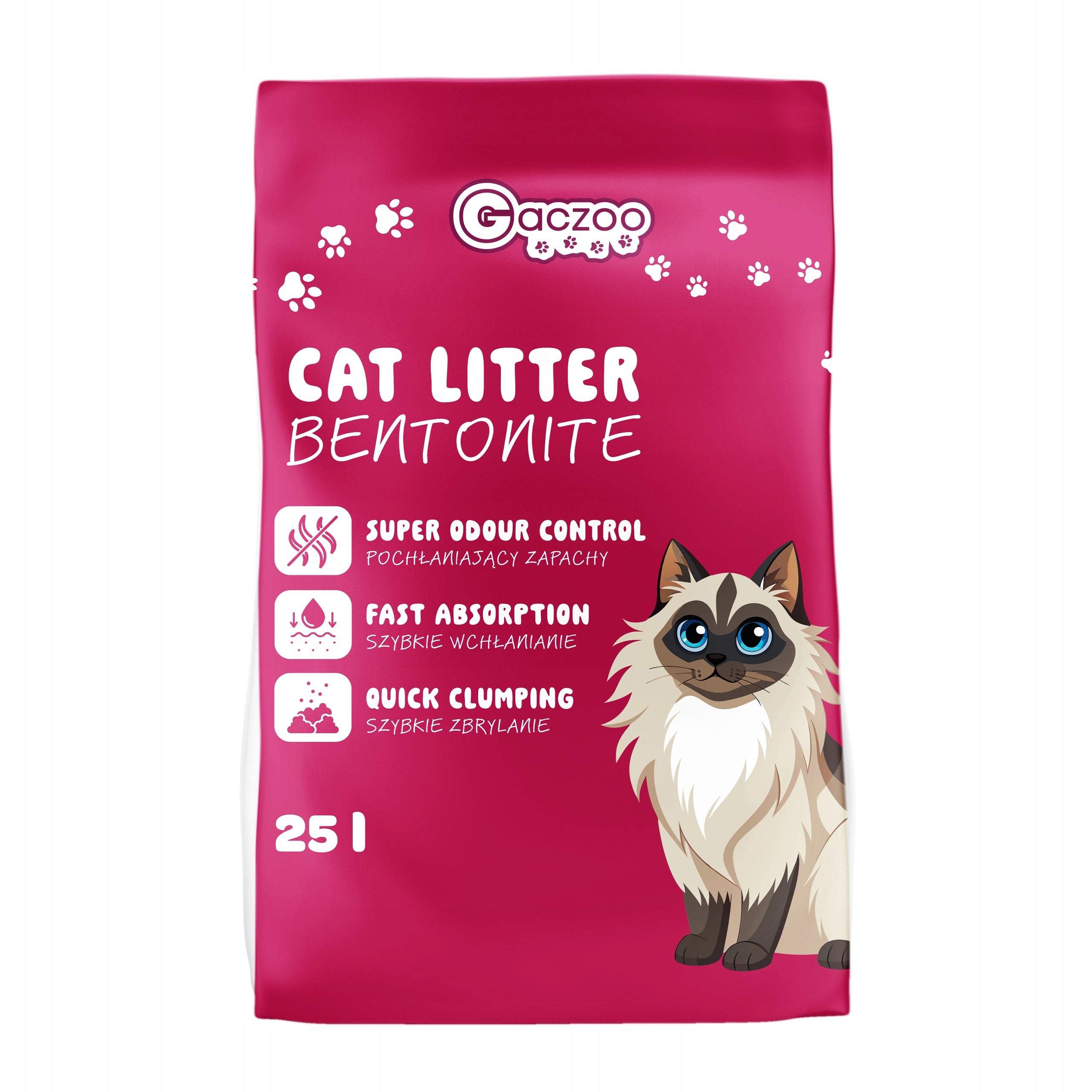 Cat Litter Bentonite Clumping Gaczoo 25 L Compact Fine Grain Manufacturer code 5901315470784