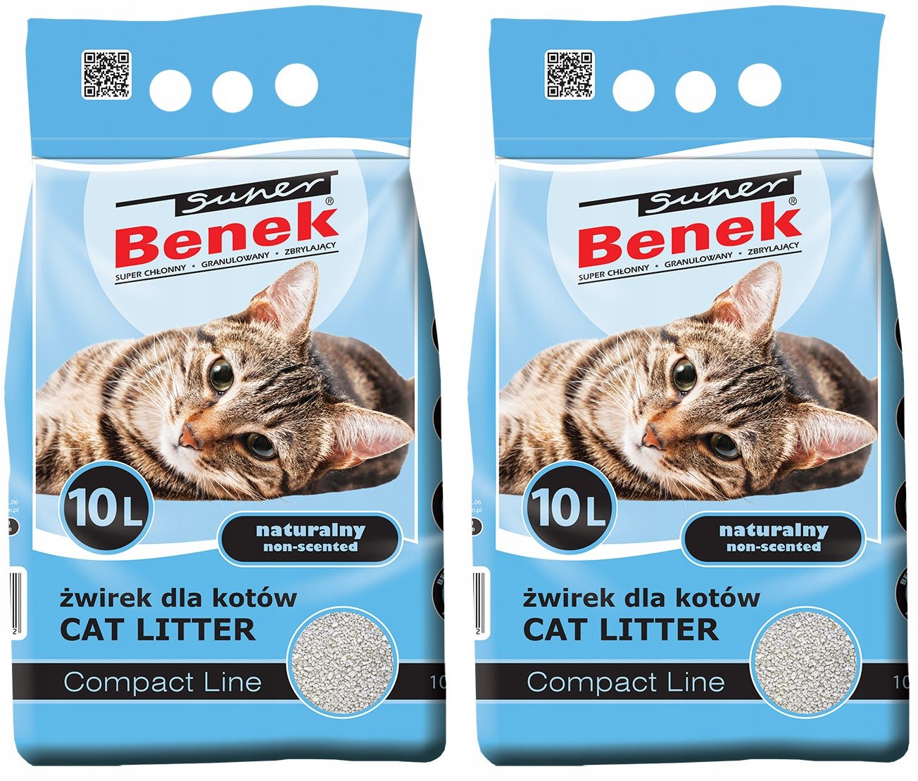 Cat Litter Bentonite Fine Benek Compact 20L Clumping Natural Brand Super Benek