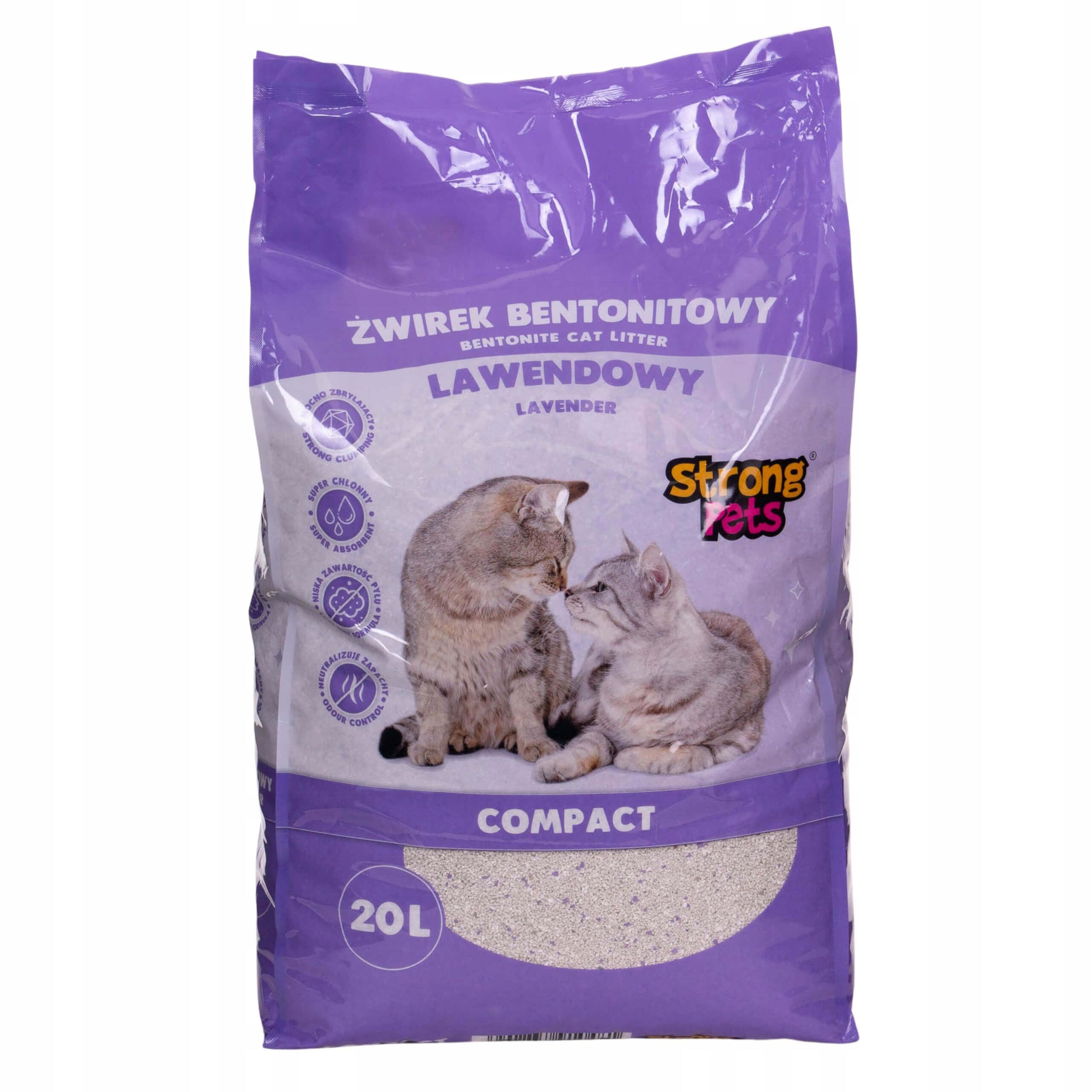 Cat Litter Bentonite Lavender Fine Clumping 20L Strong Pets Manufacturer code 5902838910481