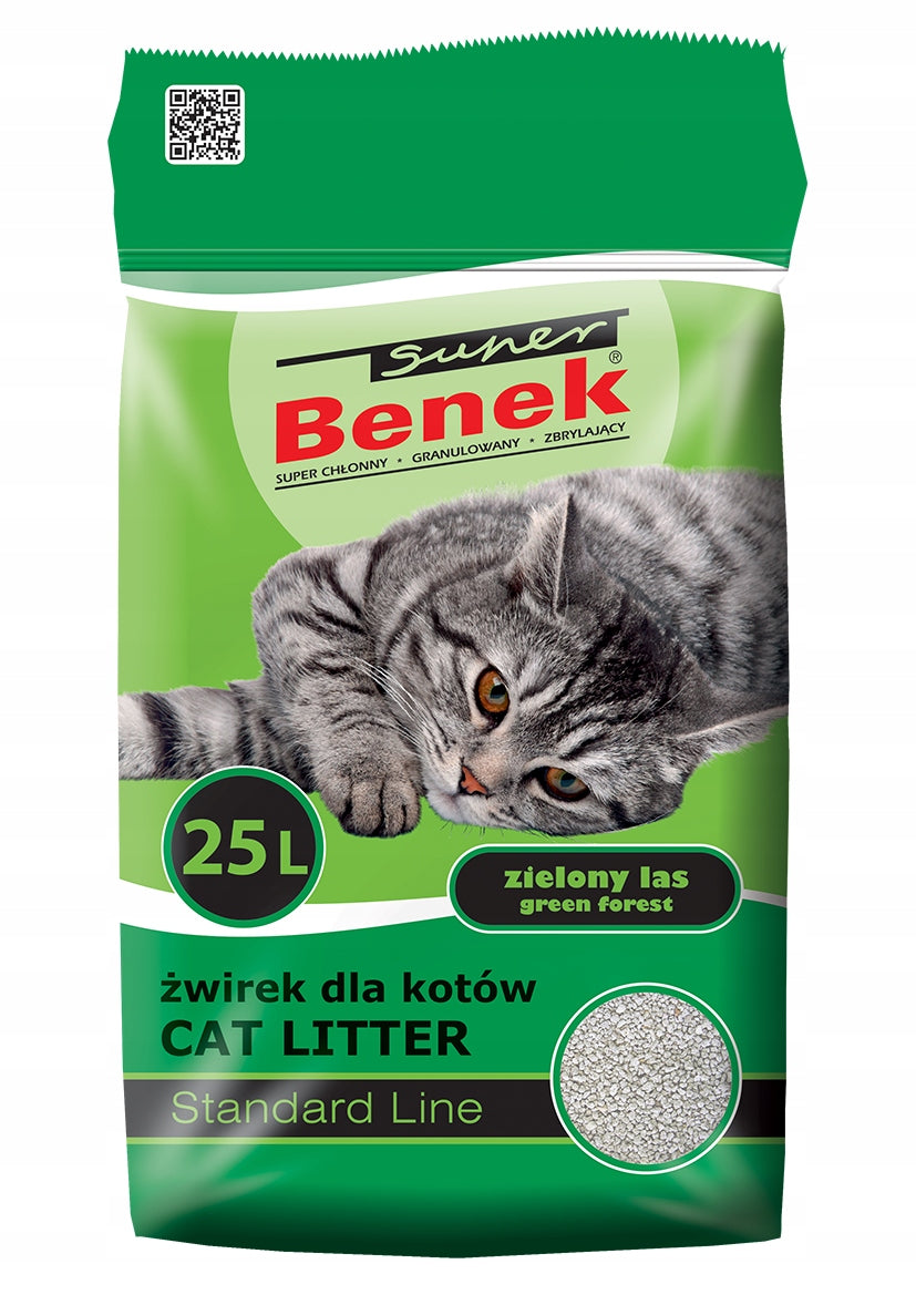 Cat Litter Super Benek Green Forest 25L Bentonite Clumping Manufacturer code 5905397010722