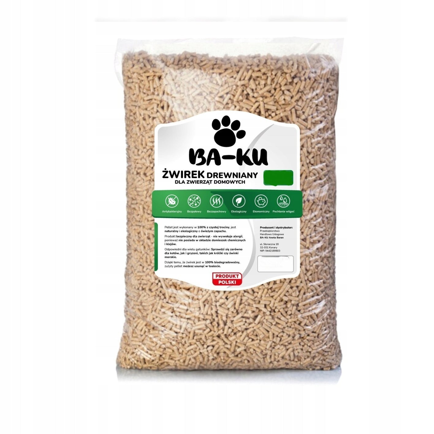 Cat Pellet Hamster Rabbit Wooden Light Natural 15 kg 40L