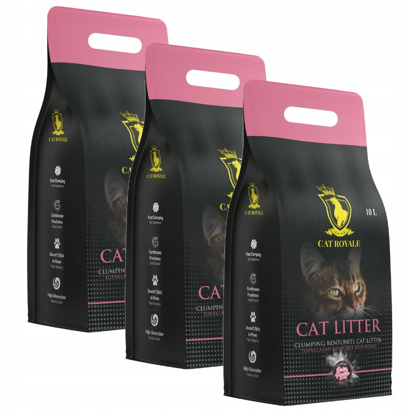 Cat Royale Baby Powder Bentonite Litter 30l (3x10l)