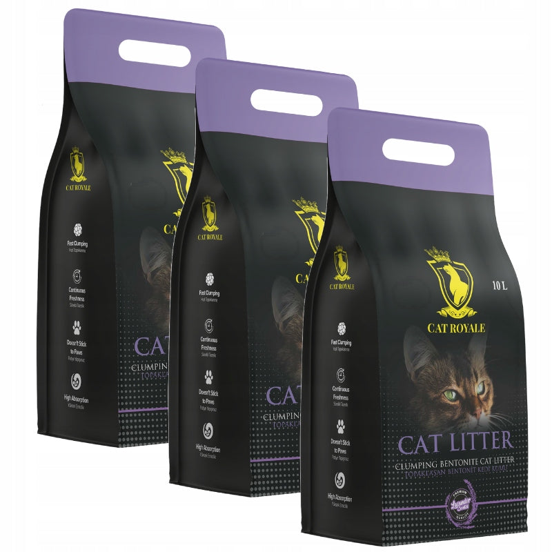 Cat Royale Lavender bentonite litter 30l (3x10l)