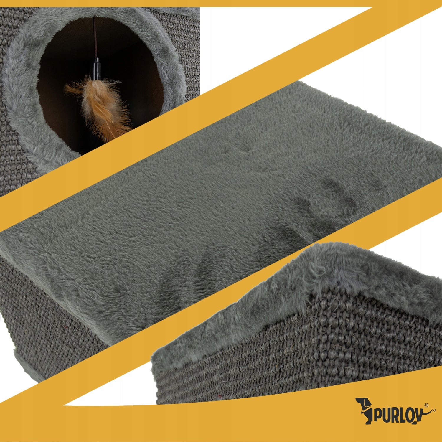 Cat Scratcher Bed Cat House Booth + Hanging Toy 2 Levels Manufacturer code 26215