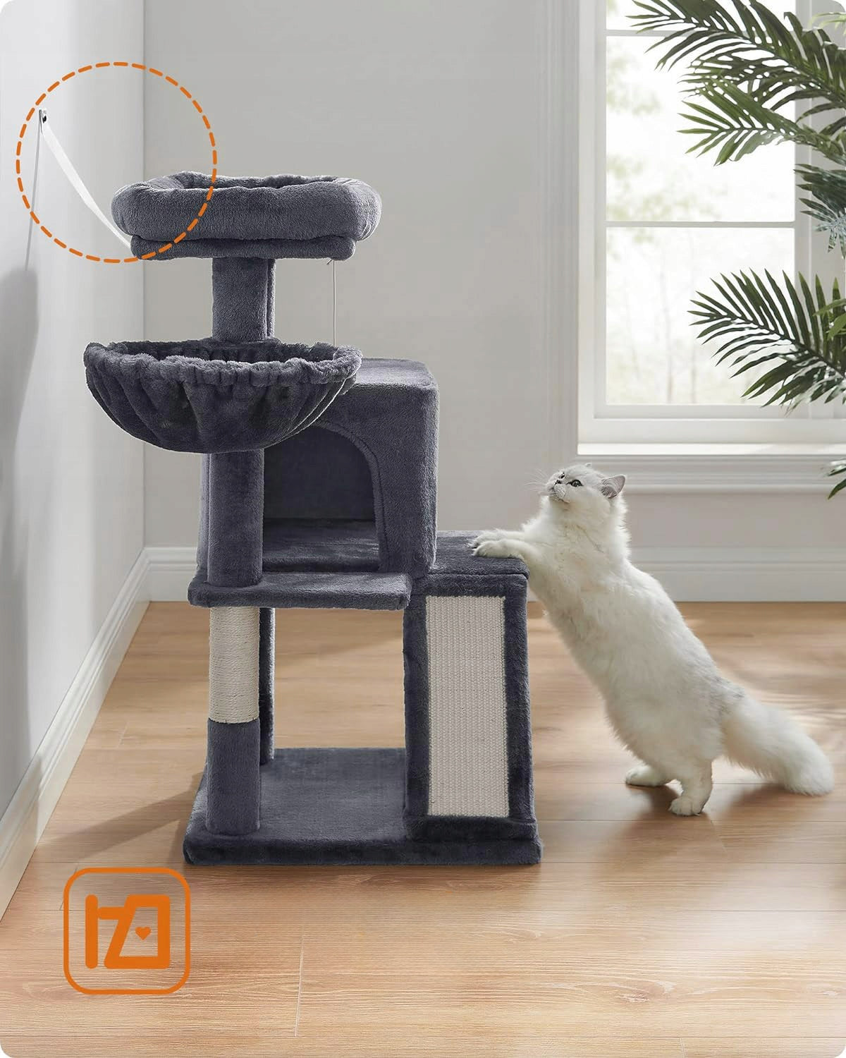 Cat Scratcher Bed Cottage Post with Toys Rope Sizal 3 Levels Packaging status original