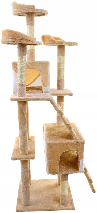 Cat Scratcher High Beige XXL 161-220 cm Sizal Toys Cottage Bed Kind tall scratching post bed scratching post scratching tower