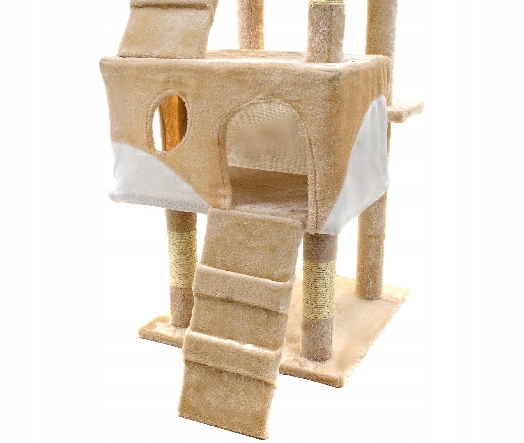 Cat Scratcher High Beige XXL 161-220 cm Sizal Toys Cottage Bed Number of levels 5