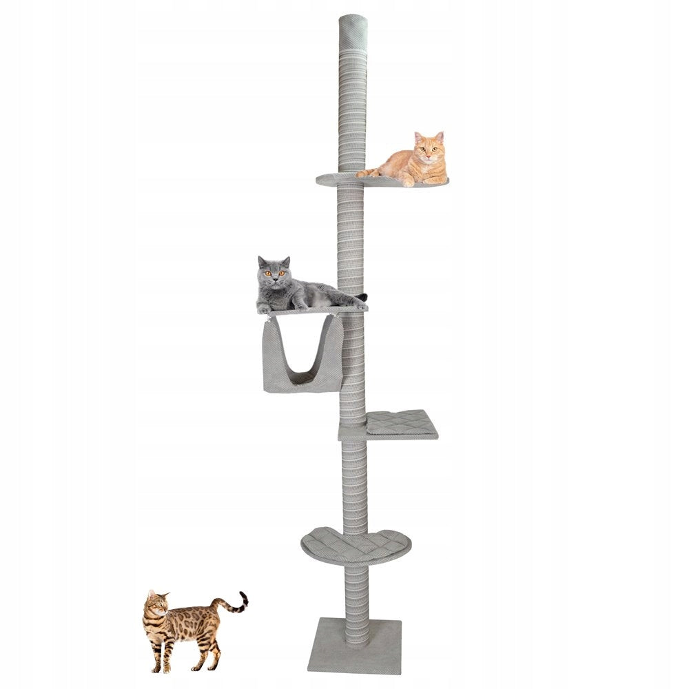 Cat Scratcher Makspol Ceiling No. 2 High with Hammock! Light Grey