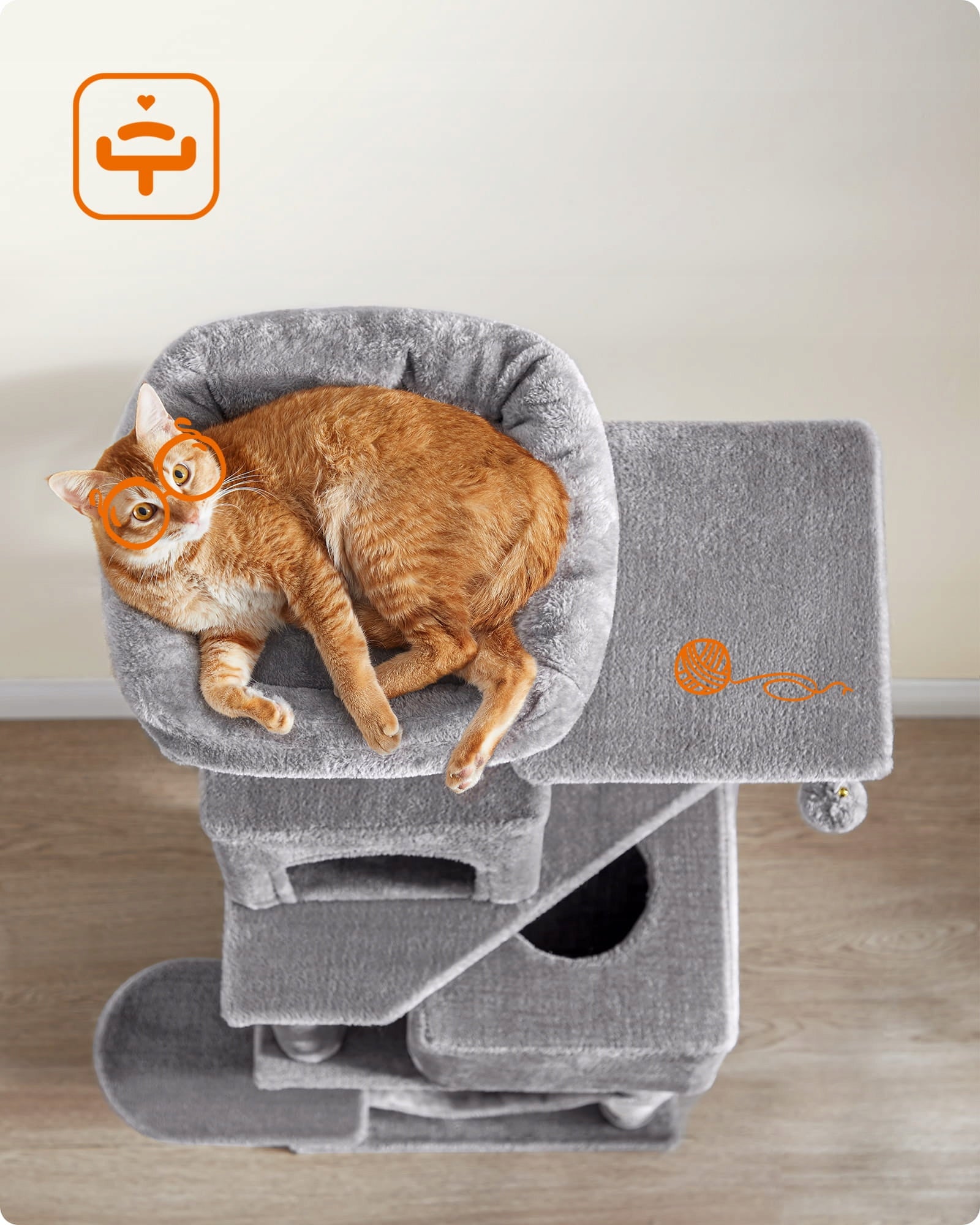 Cat Scratcher Multi-Level Platform Bed Light Grey Brand Feandrea