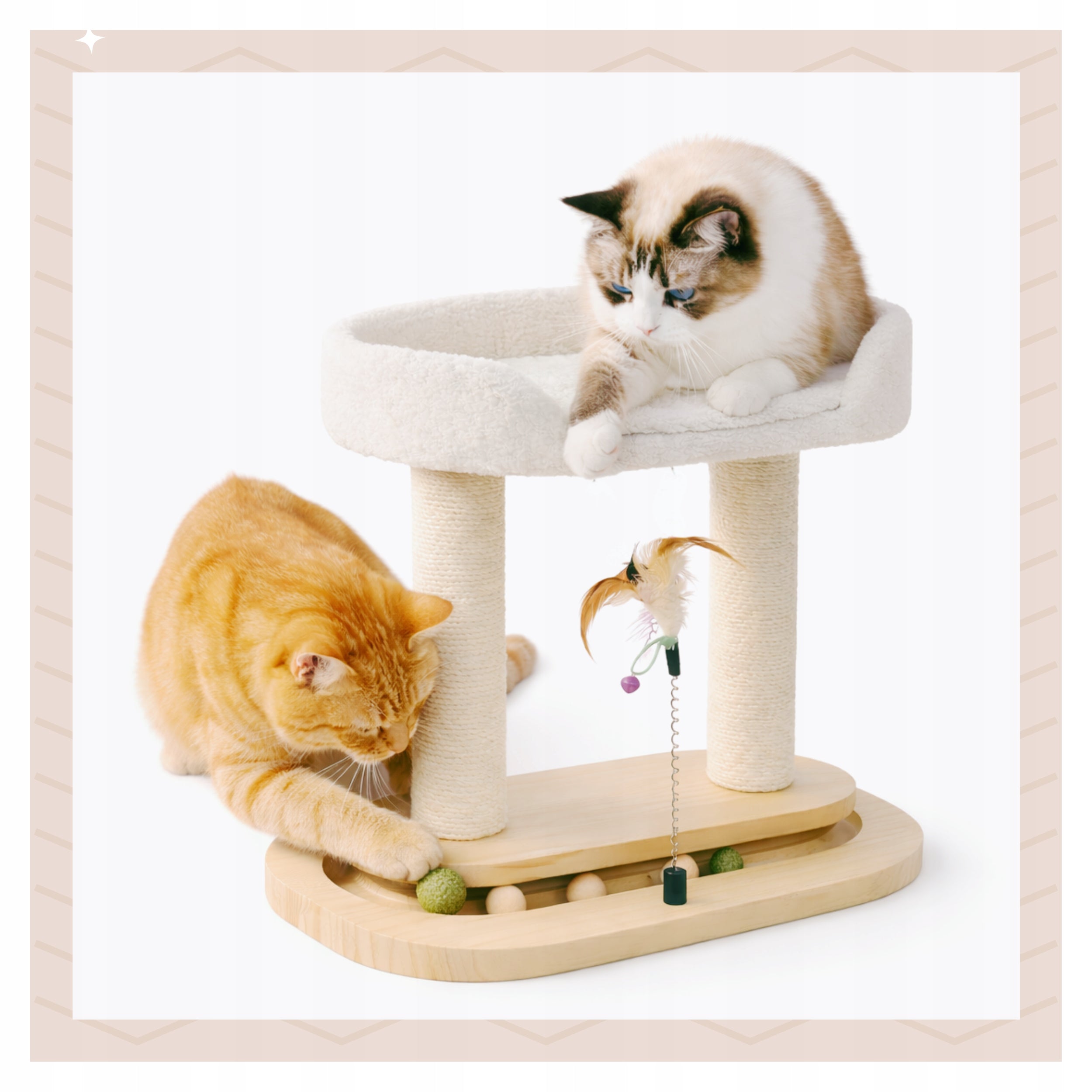 Cat Scratcher Tower Fishing Rod Post Bed Toy Ball ST-6 Brand Homeek