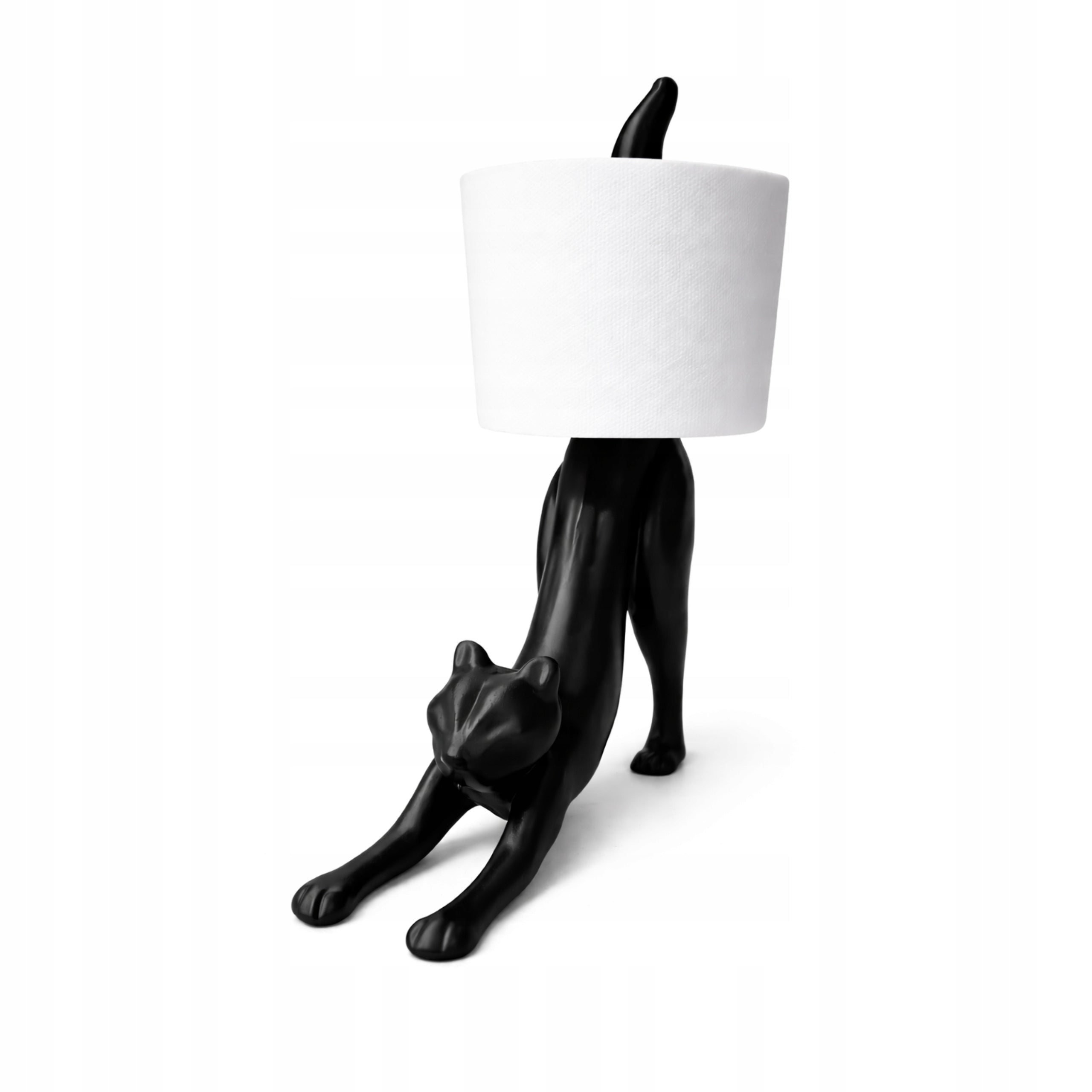 Cat Shaped Toilet Paper Holder in Black