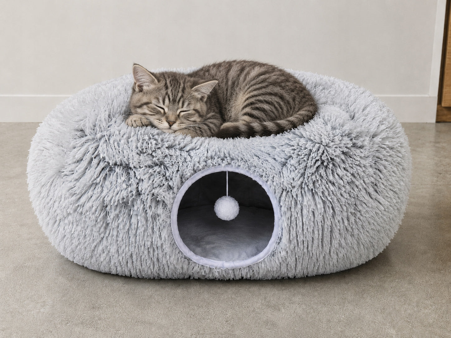 Cat Tunnel Bed – Donut Pillow Grey Booth 80 x 80 x 30 (I058) Brand K&M