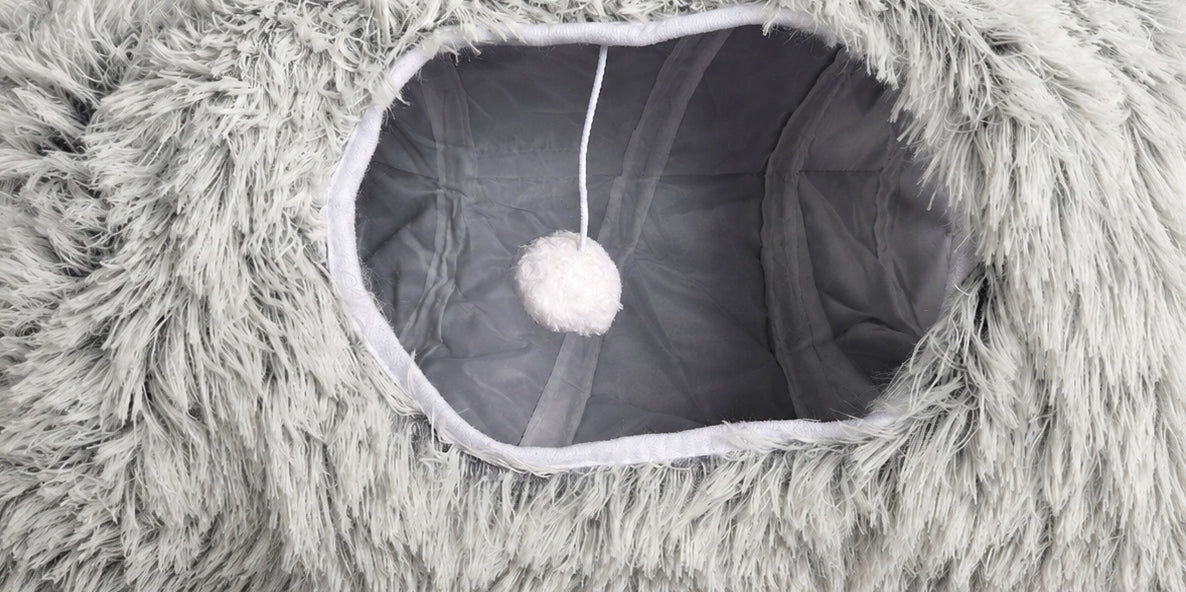 Cat Tunnel Bed – Donut Pillow Grey Booth 80 x 80 x 30 (I058) Color gray