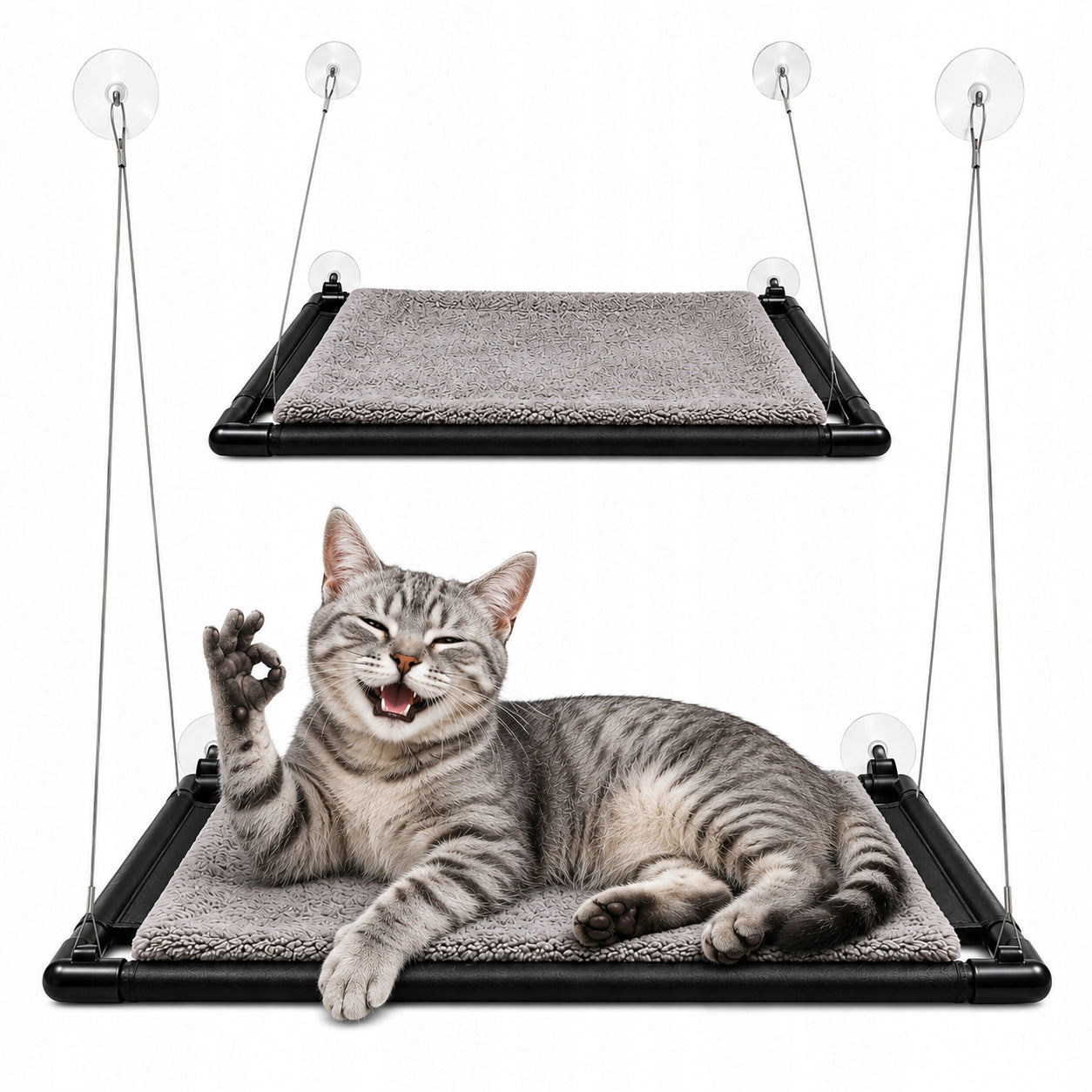 Cat bed on suction cups 66,5x41 cm hanging on the window soft