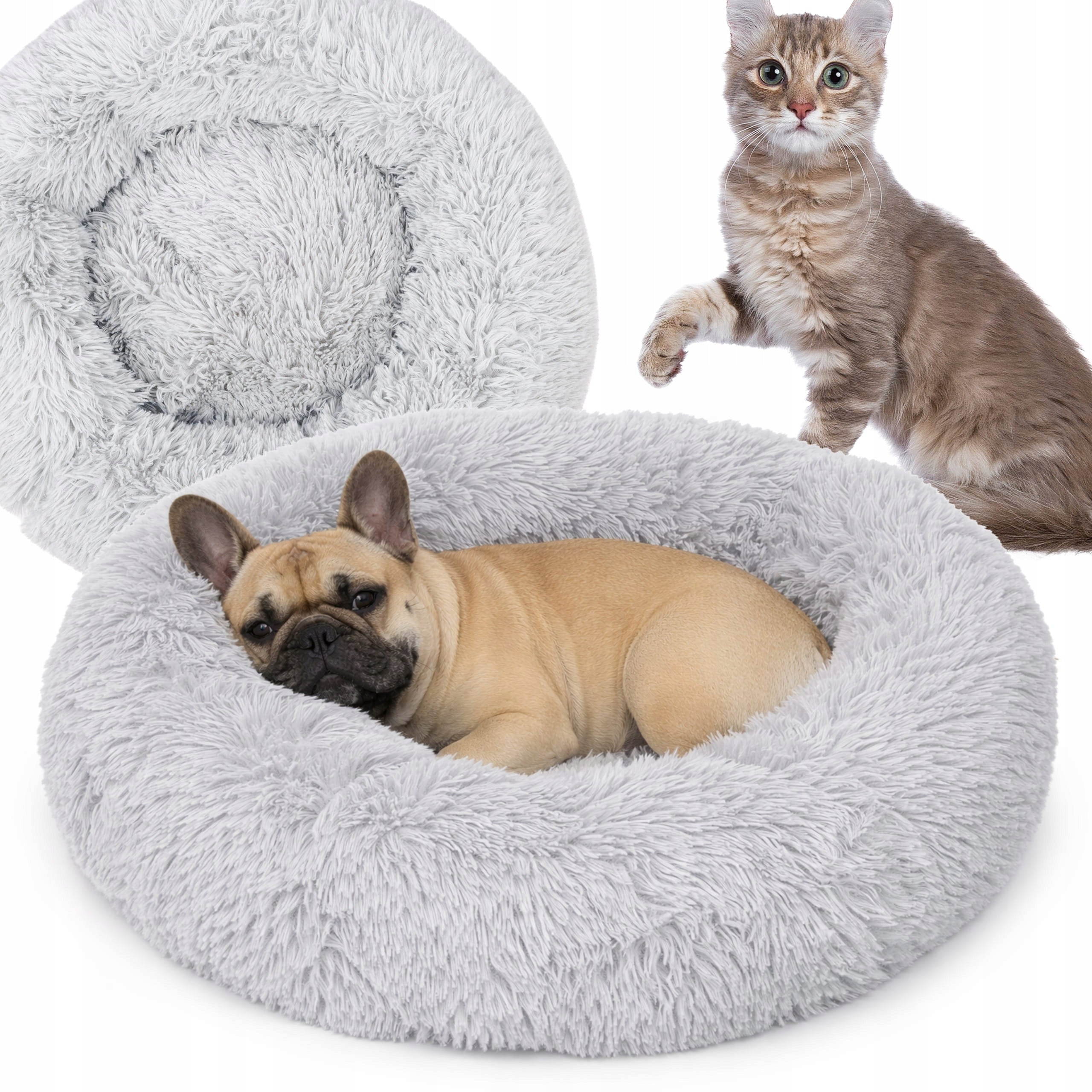Cat dog bed L hairy soft non-slip pillow 60 cm