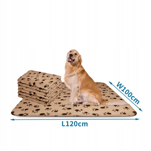 Cat dog blanket beige blanket 120x100 cm paws M Trade name PET BLANKET