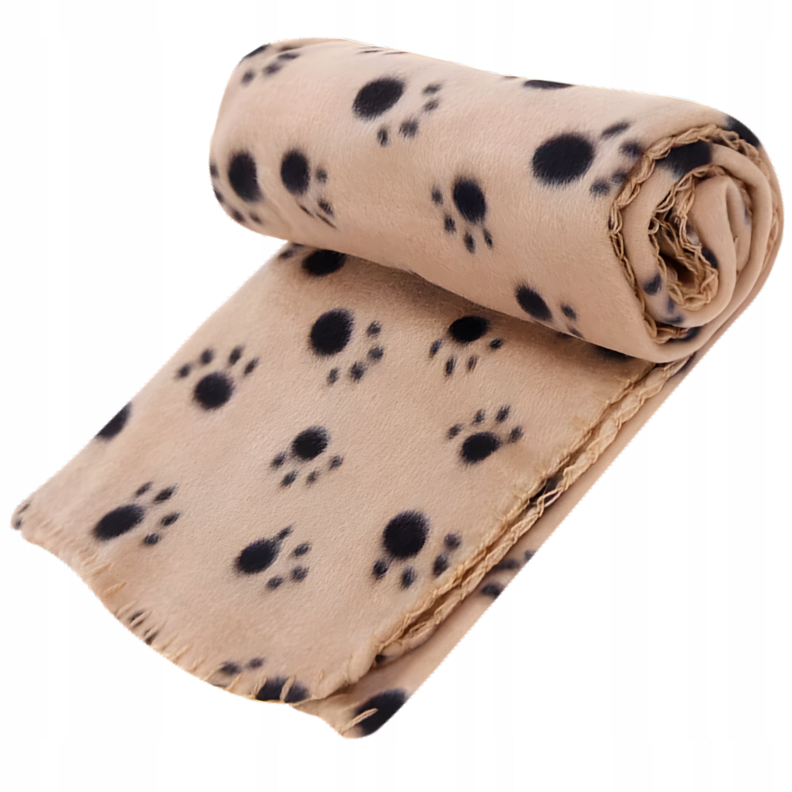Cat dog blanket beige blanket 120x100 cm paws M