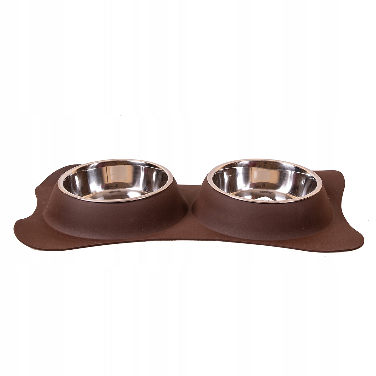 Cat dog bowls Happet 2x12 cm 0,2 l set steel brown food