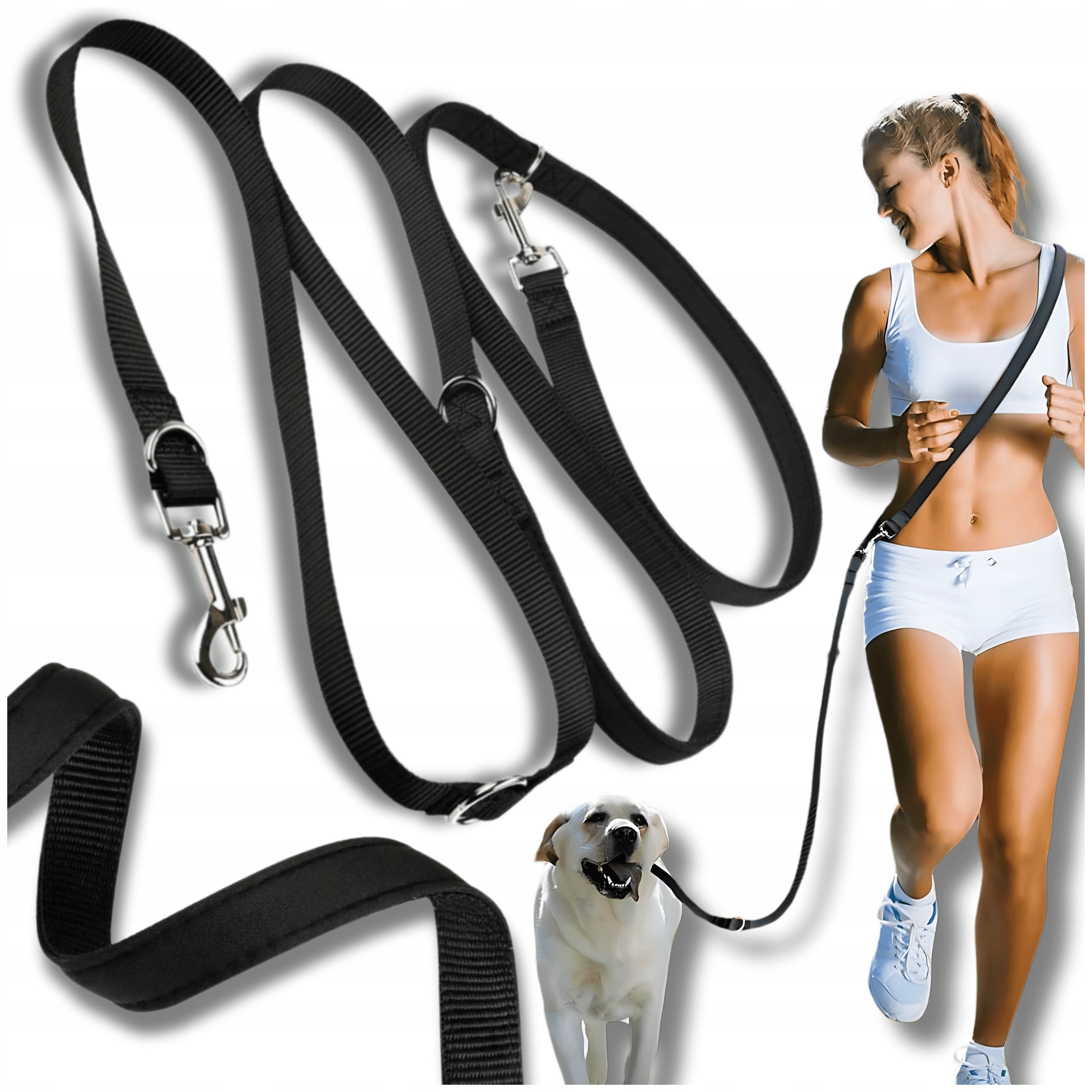 Cat dog leash clipped for big dog long adjustable double 5m