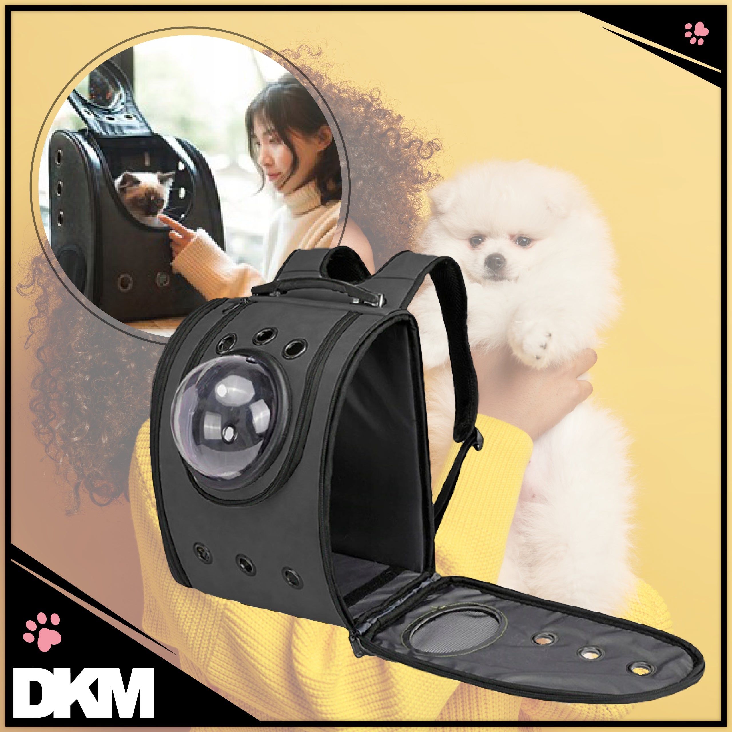 Cat dog transporter BACKPACK PLAYPEN ventilation waterproof harness with PL Color black