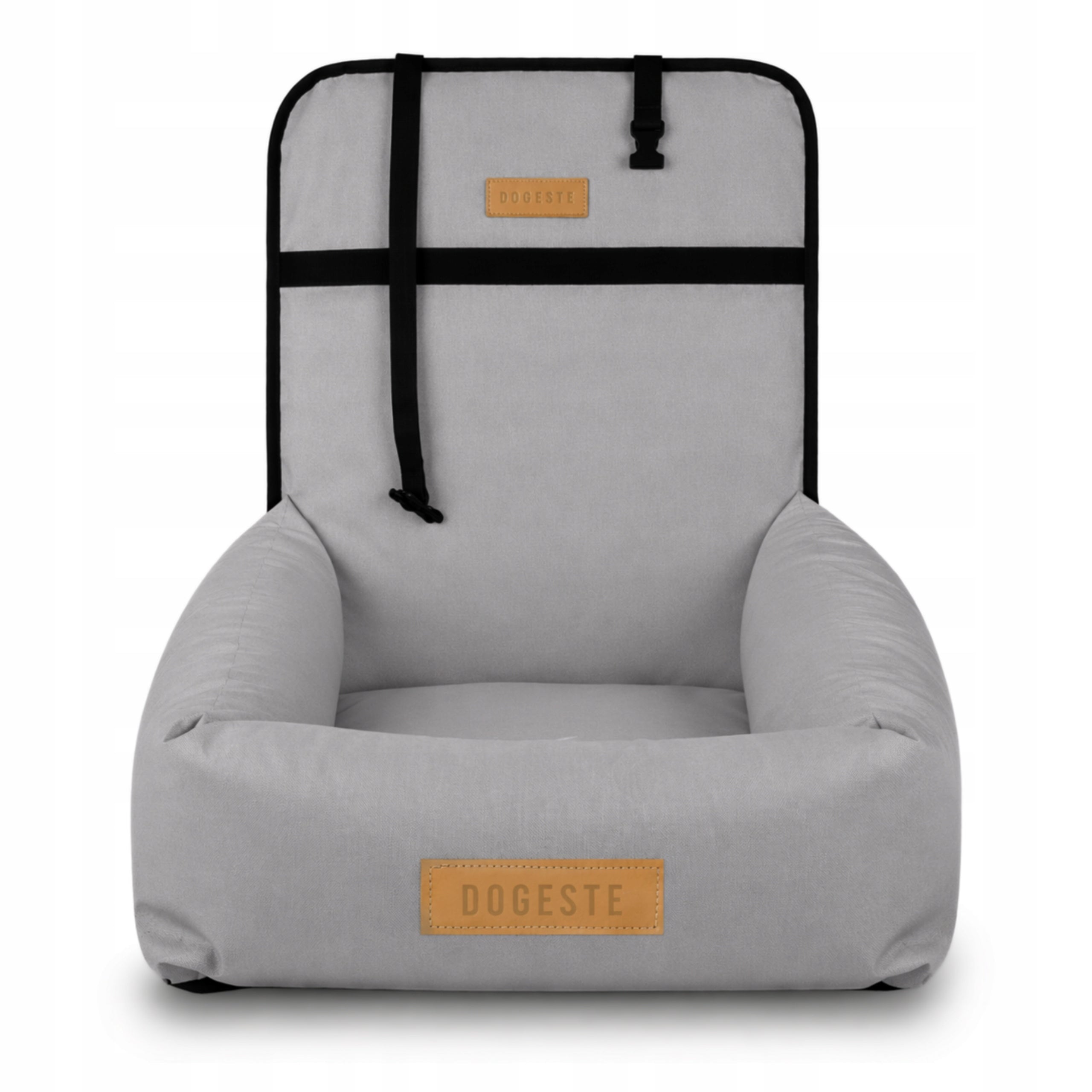 Cat dog transporter car seat for car + Engraving name FREEBIE Trade name Transporter dla psa lub kota Dogeste jasny szary z personalizacją