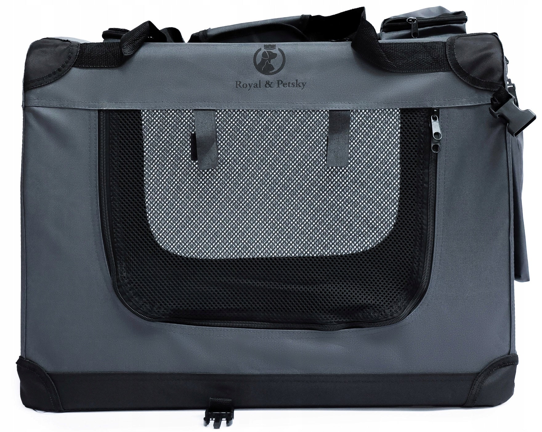 Cat dog transporter carry bag r.M 58x44x40 cm grey folding Brand Royal&Petsky