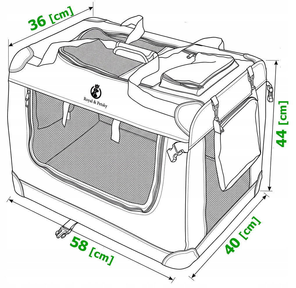 Cat dog transporter carry bag r.M 58x44x40 cm grey folding Trade name DK2-07