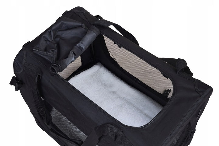 Cat dog transporter transport bag PLAYPEN 81x58x56 cm black r. XL Trade name DK22-04