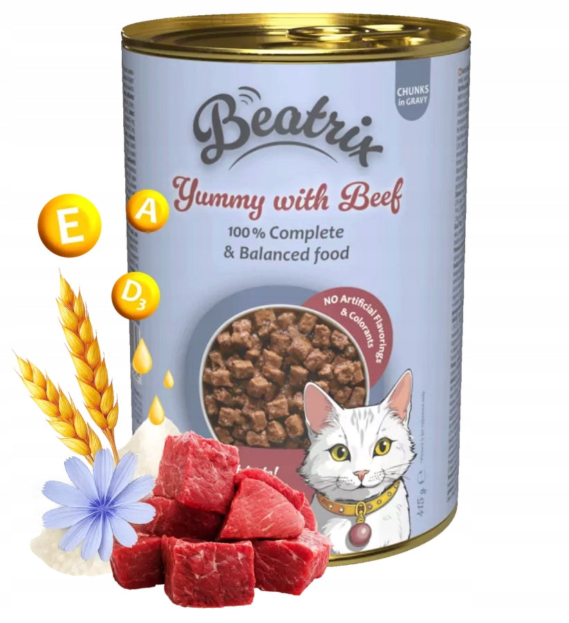 Cat food BEATRIX 415G pieces of beef in sauce