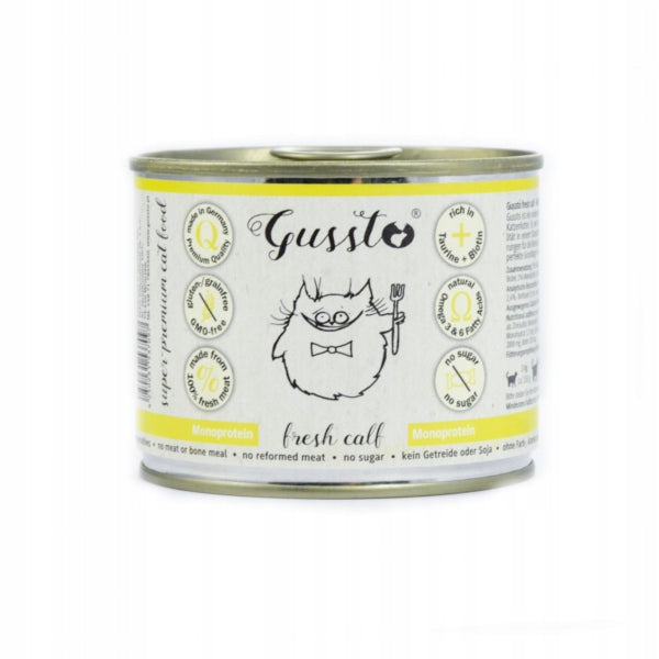 Cat food Gussto Fresh Calf veal 200g Monoprotein
