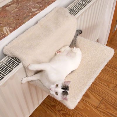 Cat hammock bed white rectangular 30 cm x 50 cm x 20 cm Trade name Legowisko hamak 50 cm x 30 cm kremowe pluszowe dla kota na kaloryfer